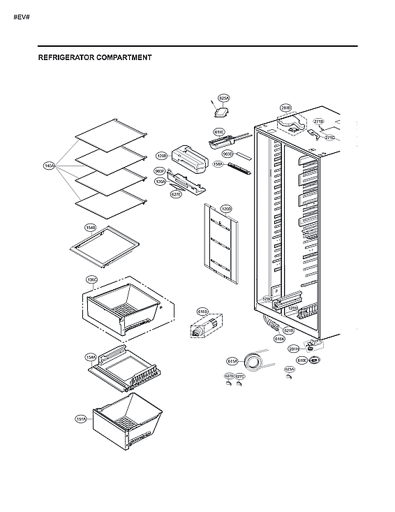 LG LSXS26326B/01 refrigerator compartment parts diagram