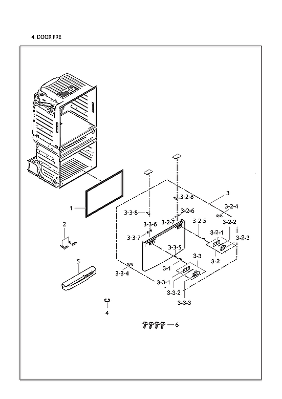 Samsung RF25HMEDBSR/AA-13 freezer door parts diagram
