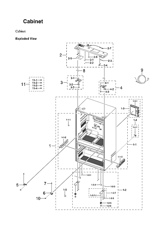 Samsung RF24BB6200AP/AA-00 cabinet parts diagram