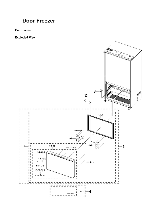 Samsung RF24BB6200AP/AA-00 freezer door parts diagram