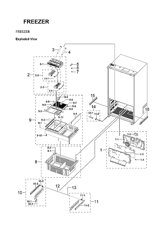 Samsung RF29BB8900AW/AA-00 freezer parts diagram