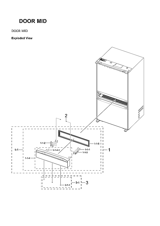 Samsung RF29BB8900AW/AA-00 mid door parts diagram