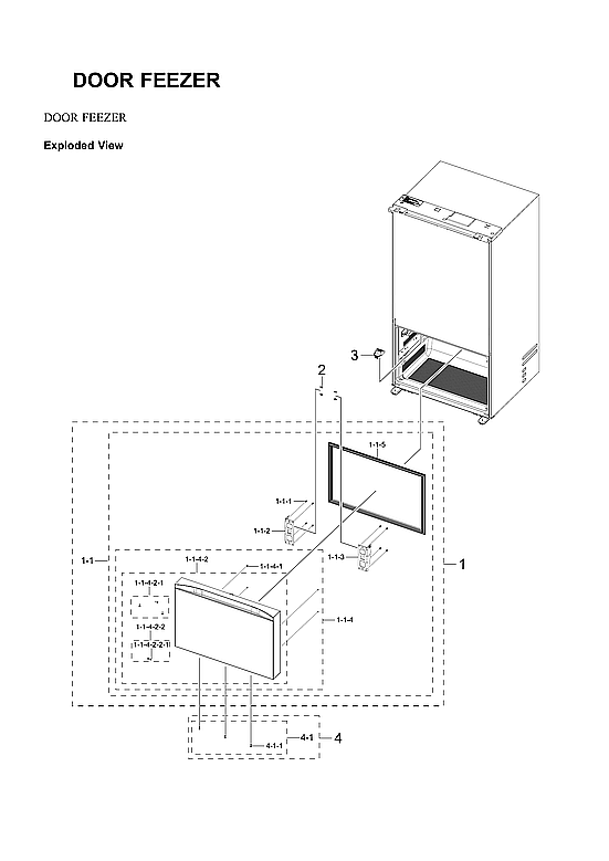 Samsung RF29BB8900AW/AA-00 freezer door parts diagram