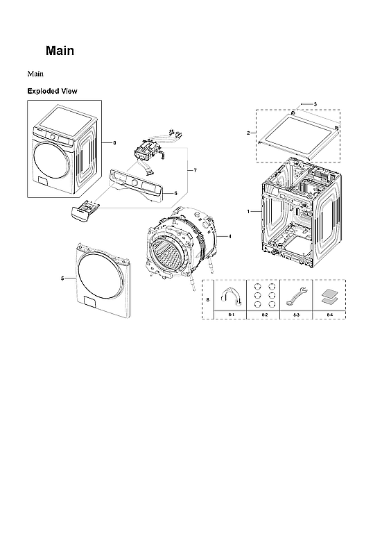 Samsung WF45B6300AW/US-00 main assy diagram