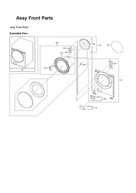 Samsung WF45B6300AW/US-00 front parts assy diagram