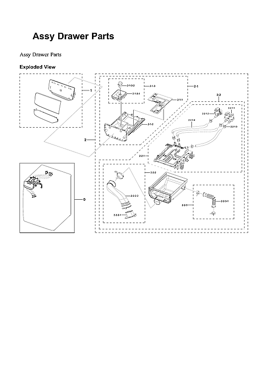 Samsung WF45B6300AW/US-00 drawer assy diagram