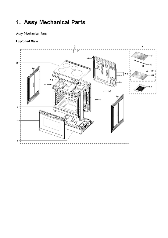 Samsung NE63B8611SG/AA-00 mechanical parts assy diagram