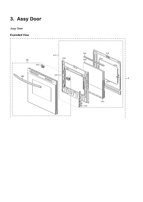 Samsung NE63B8611SG/AA-00 door assy diagram