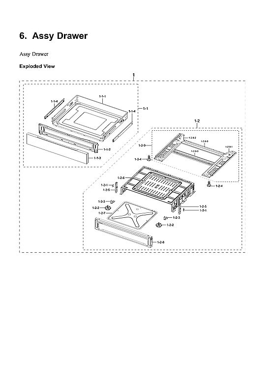 Samsung NE63B8611SG/AA-00 drawer assy diagram