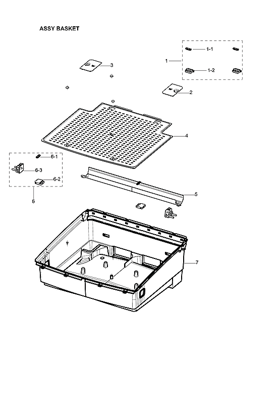 Samsung DVG60M9900V/A3-02 basket assy diagram