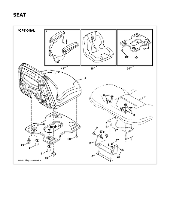 Husqvarna 96043032900 seat diagram