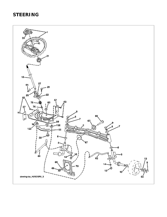 Husqvarna 96043032900 steering diagram