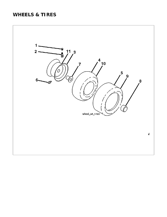 Husqvarna 96043032900 wheels & tires diagram