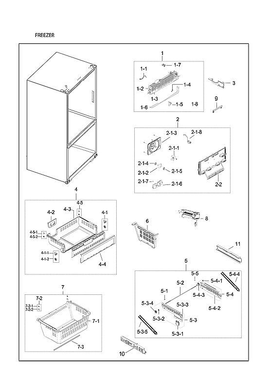 Samsung RF23HCEDBSG/AA-01 freezer diagram
