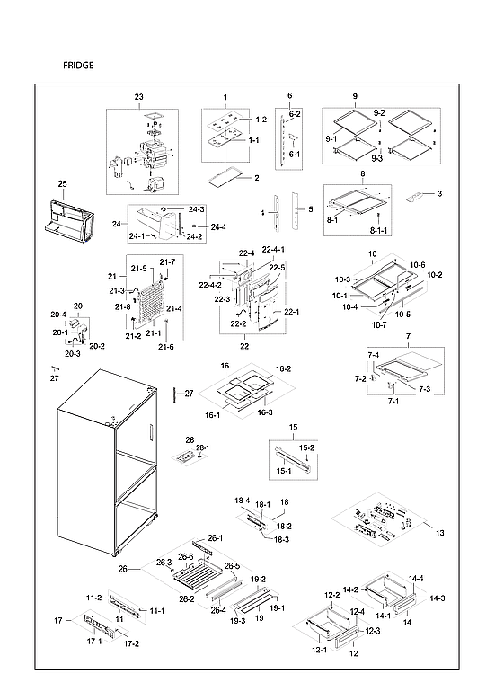Samsung RF23HCEDBSG/AA-01 refrigerator diagram