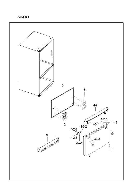 Samsung RF23HCEDBSG/AA-01 freezer door diagram