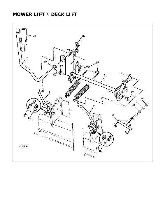 Husqvarna 96043032100 mower lift/deck lift diagram
