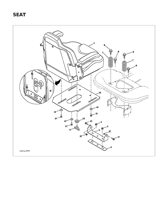 Husqvarna 96043032100 seat diagram