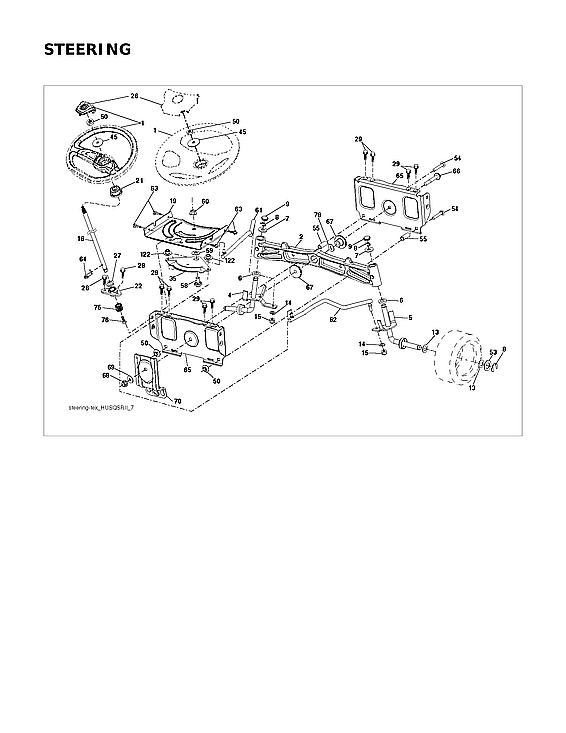 Husqvarna 96043032100 steering diagram