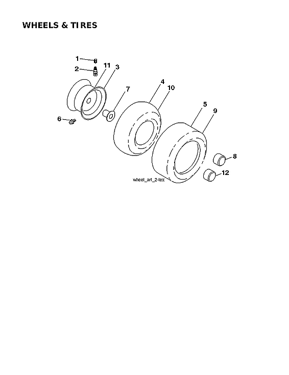 Husqvarna 96043032100 wheels & tires diagram