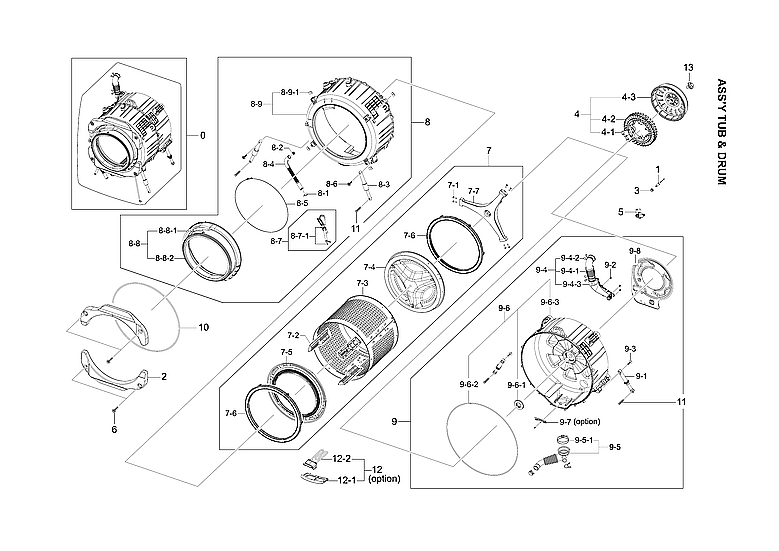 Samsung WF365BTBGWR/A2-00 tub & drum assy diagram