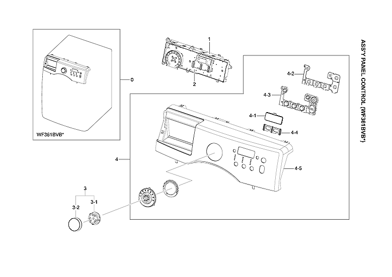 Samsung WF365BTBGWR/A2-00 control panel assy diagram