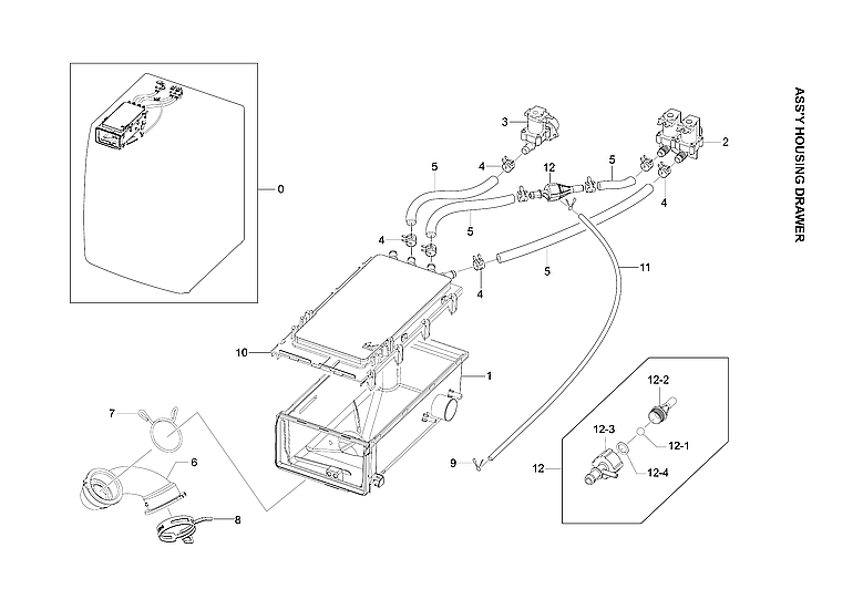 Samsung WF365BTBGWR/A2-00 housing drawer assy diagram