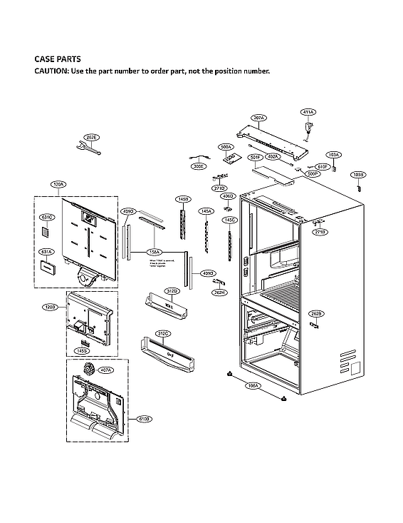 LG SKSFD3613S/00 case parts diagram