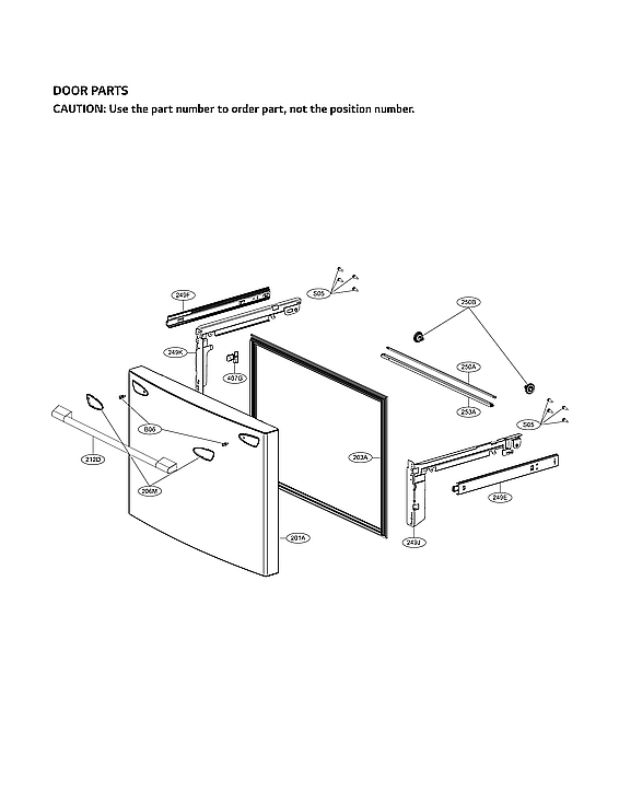 LG SKSFD3613S/00 freezer door parts diagram