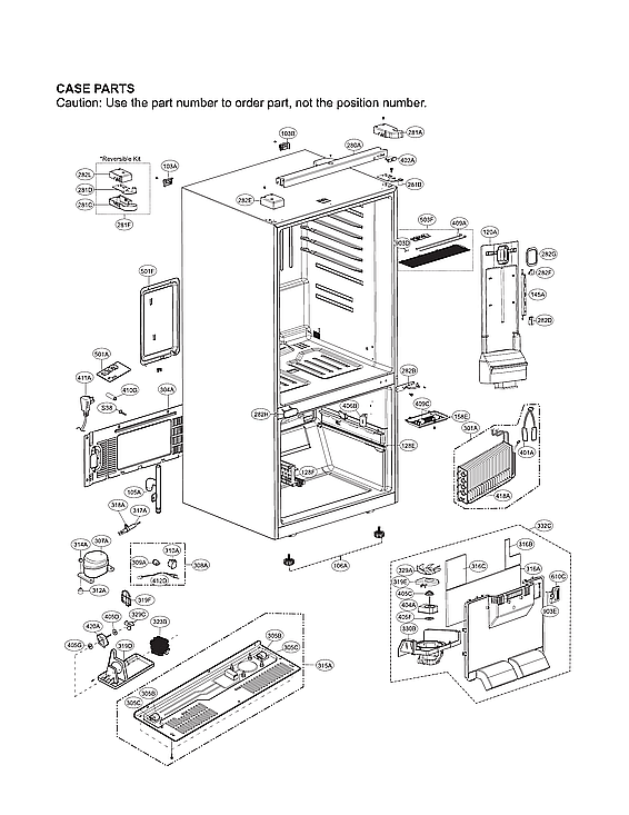 LG LDC24370ST/00 case parts diagram
