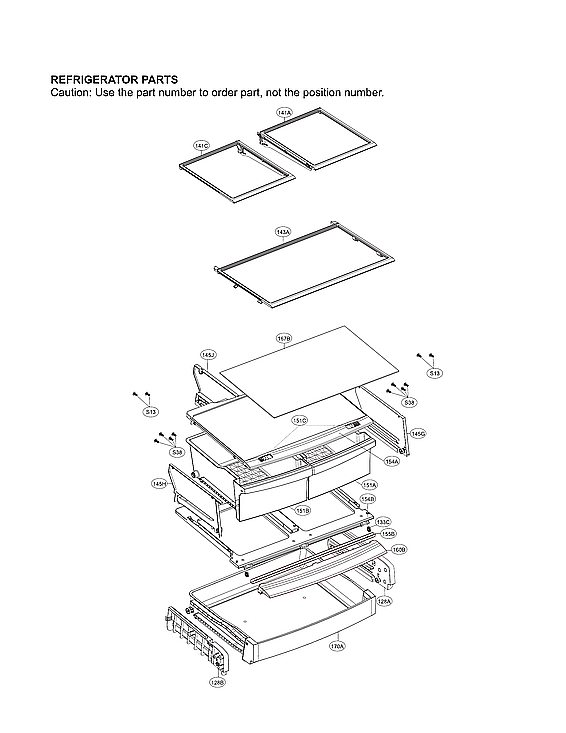 LG LDC24370ST/00 refrigerator parts diagram