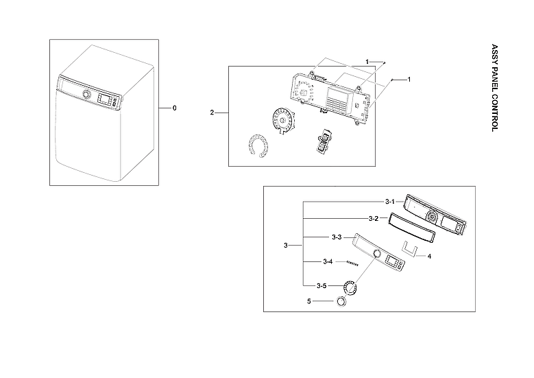 Samsung DV56H9100EG/A2-01 control panel assy diagram
