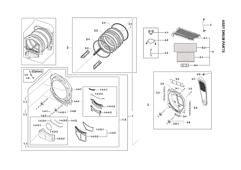 Samsung DV56H9100EG/A2-01 drum assy diagram