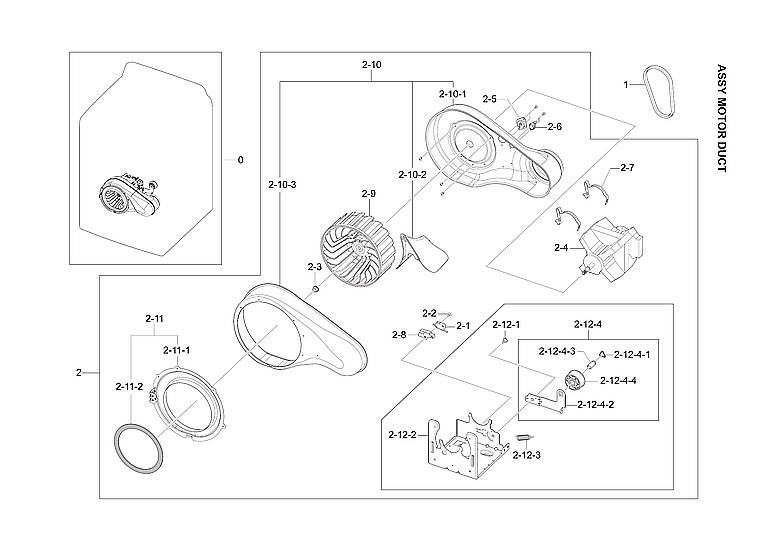 Samsung DV56H9100EG/A2-01 motor duct assy diagram