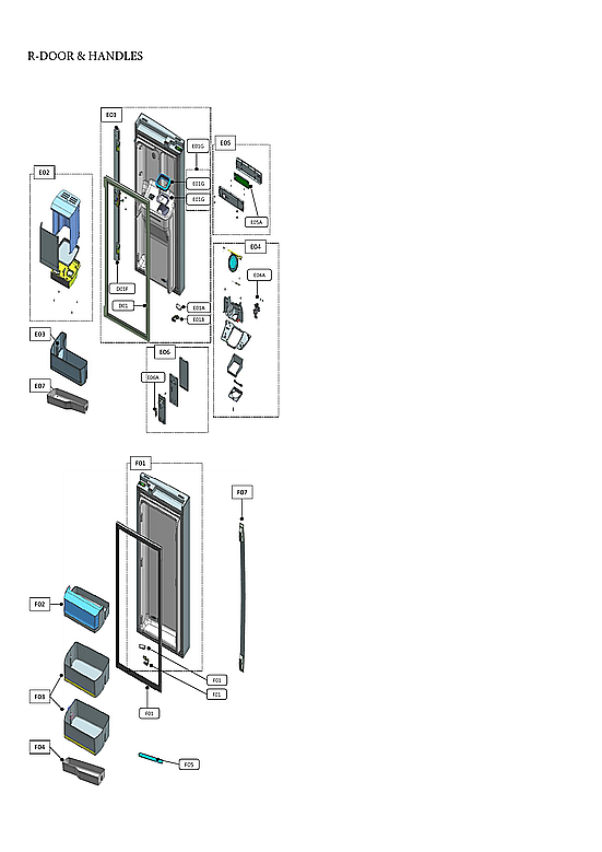 Kenmore Elite 11173315020 r-door & handles diagram