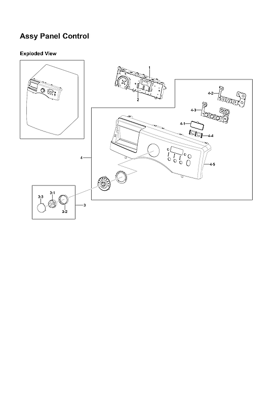 Samsung WF241ANW/XAA-00 control panel assy diagram