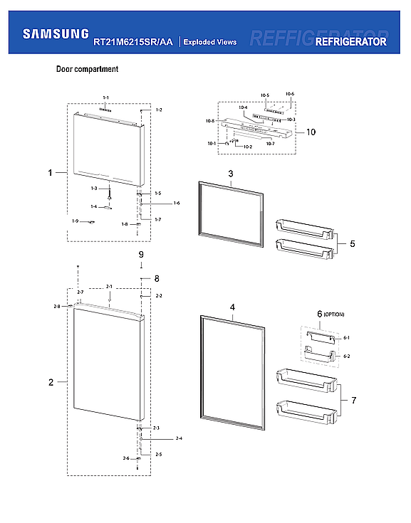 Samsung RT21M6215SR/AA-07 door compartment diagram