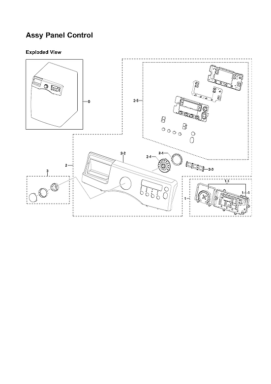 Samsung WF331ANR/XAA-02 control panel assy diagram
