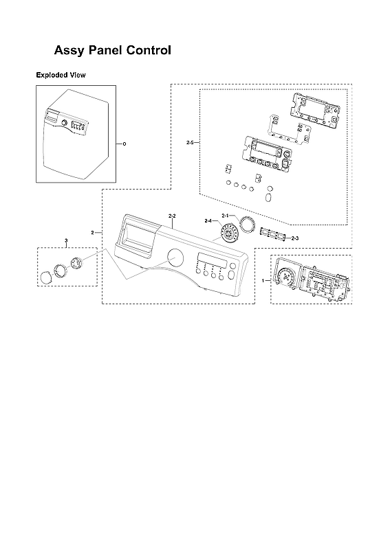 Samsung WF331ANR/XAA-05 control panel assy diagram