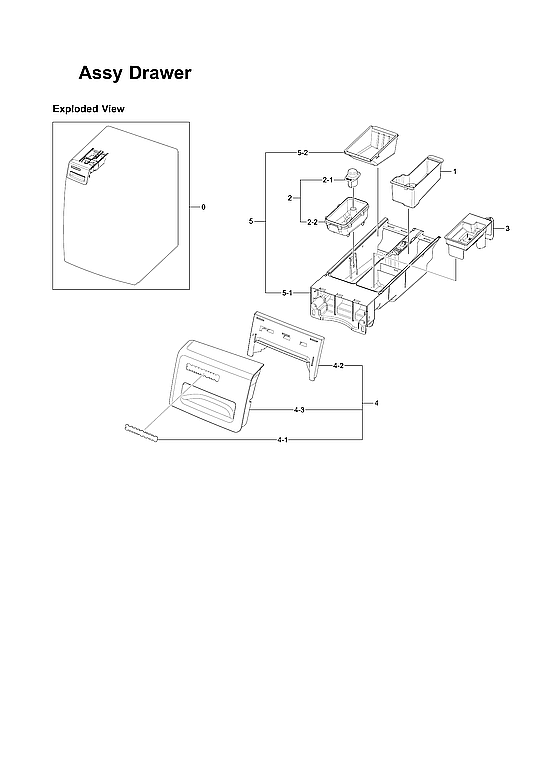 Samsung WF331ANR/XAA-05 drawer assy diagram