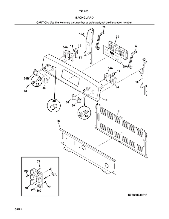 Kenmore 79090319011 backguard diagram