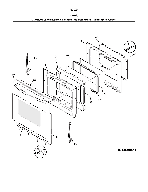 Kenmore 79090319011 door diagram