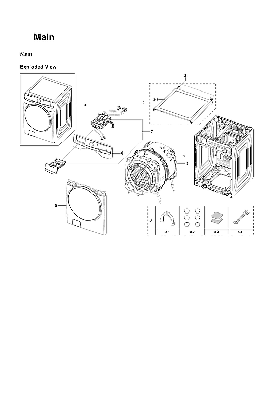 Samsung WF45B6300AP/US-00 main assy diagram