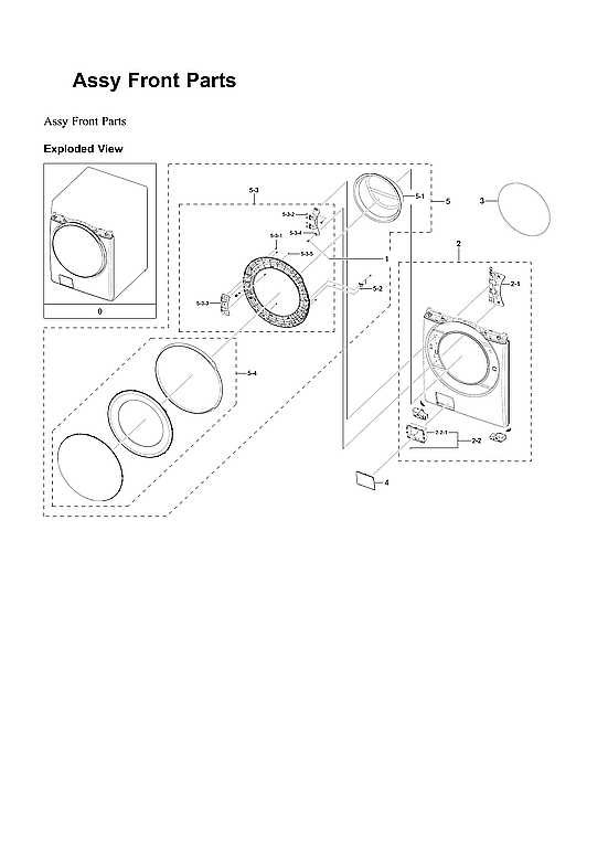 Samsung WF45B6300AP/US-00 front parts assy diagram