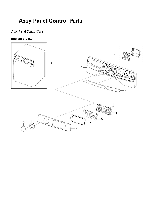 Samsung WF45B6300AP/US-00 control panel parts assy diagram