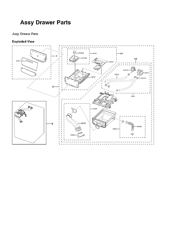 Samsung WF45B6300AP/US-00 drawer parts assy diagram