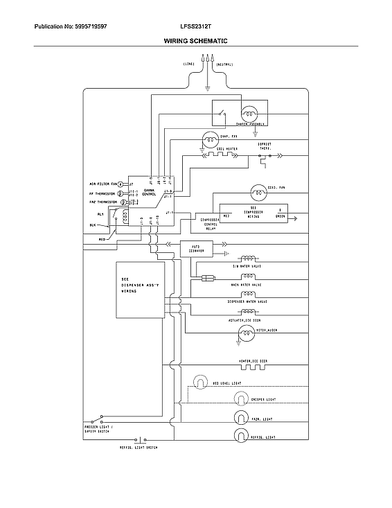 Frigidaire LFSS2312TE3 wiring schematic diagram