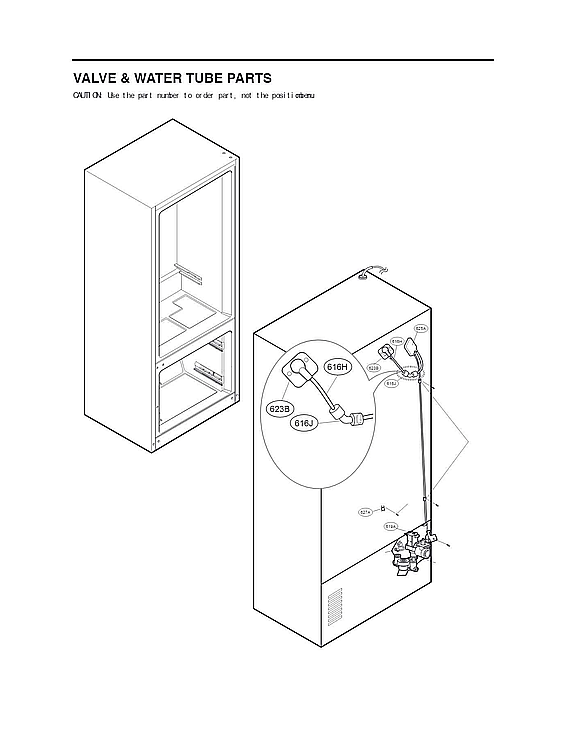 Kenmore 79572597712 valve & water tube parts diagram