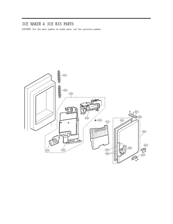 Kenmore 79572597712 ice maker & ice bin parts diagram