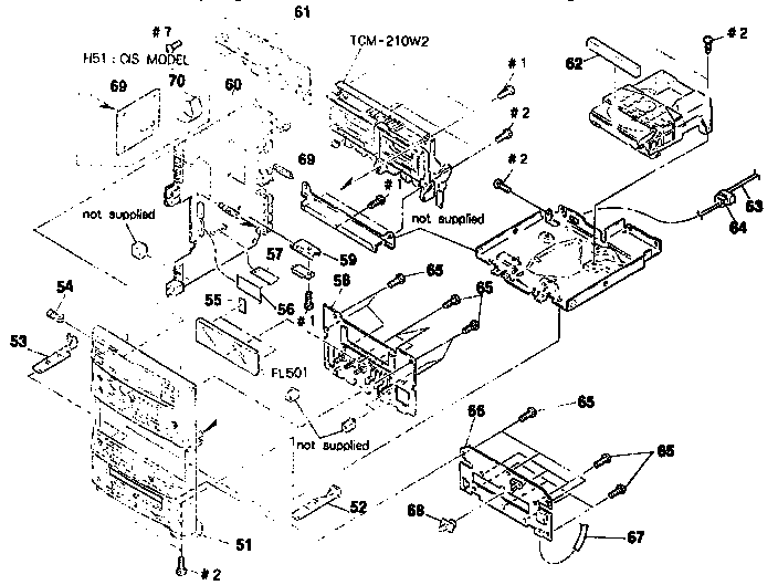 Sony HCD-H51 front panel diagram